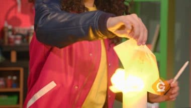 burning flash paper in a science experiment