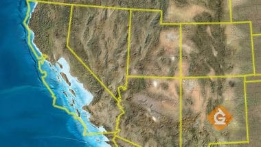 map of what the west coast of the US looked like millions of years ago