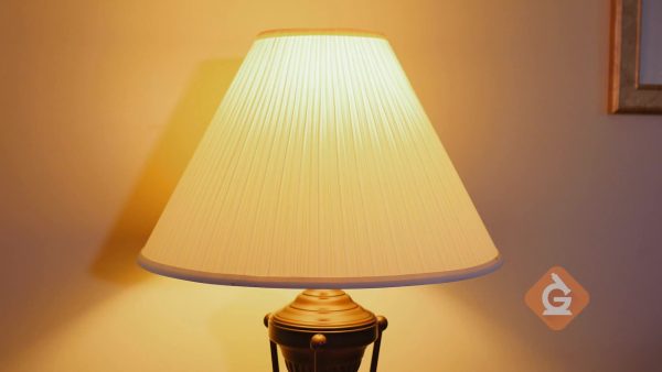 lamp shade in a house illuminates the room