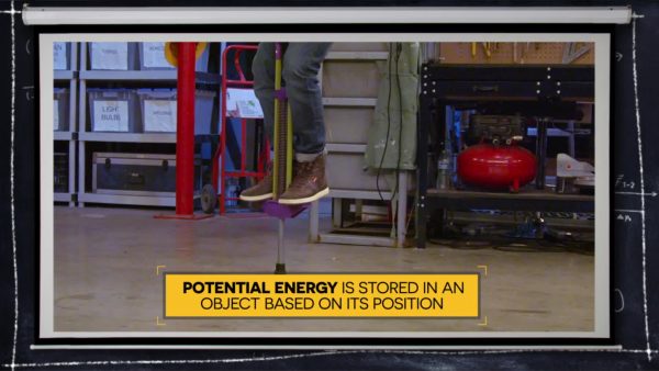 Energy stored in an object due to its position is called potential energy (PE).