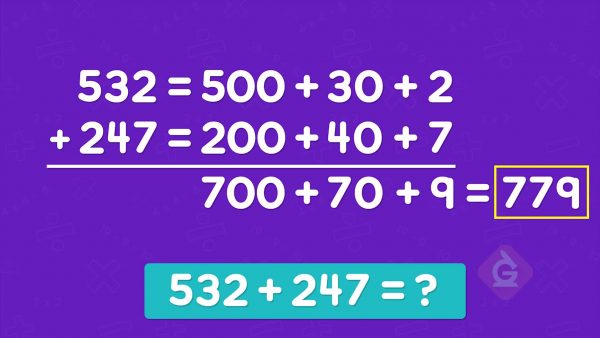 To add 3-digit numbers, you can break numbers apart into hundreds, tens, and ones. <br /></noscript>
