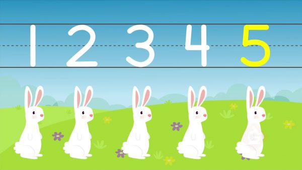 Count bunnies from zero to five.