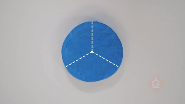 Make 3 equal parts of a circle.