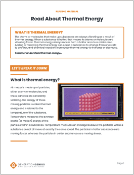 Intro to Thermal Energy Reading Material