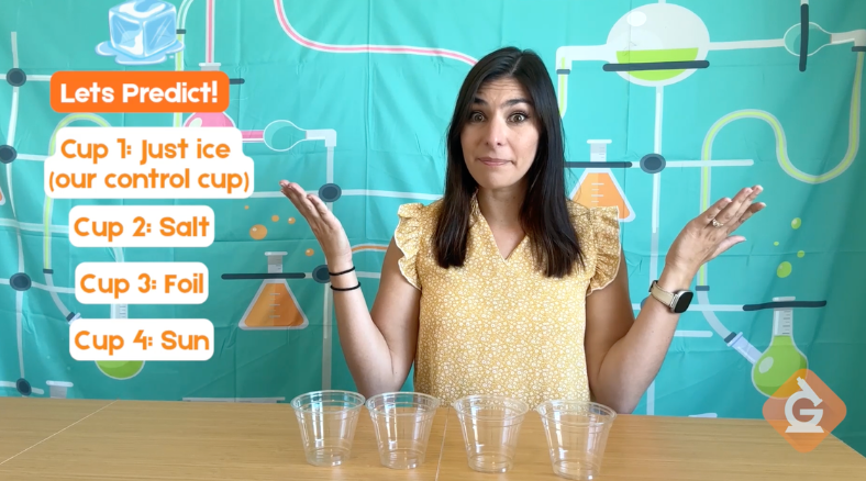 Lets predict which cup of ice will win in this ice melt race DIY activity. 